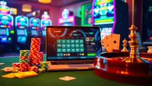 Exciting scene showcasing the meilleur casino en ligne France with vibrant gaming elements, perfect for enthusiastic gamblers.