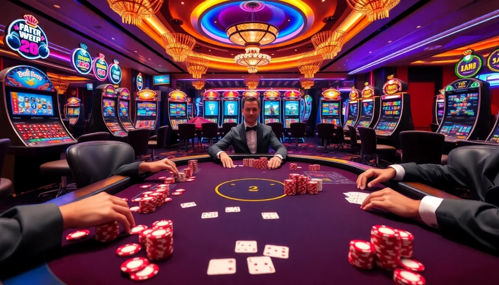 Experience thrilling gameplay at casino en ligne francais with vibrant poker and slot machines.