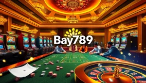 Bay789 players betting excitedly at a luxurious poker table during a thrilling game.